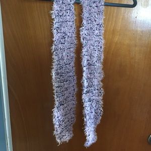 Homemade fashion scarf. Knitted.
